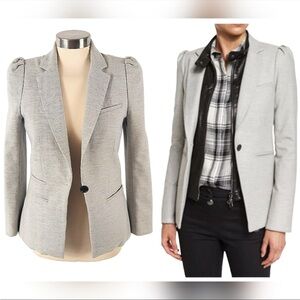 Veronica Beard Bodega Herringbone Puff Sleeve Blazer Size 4